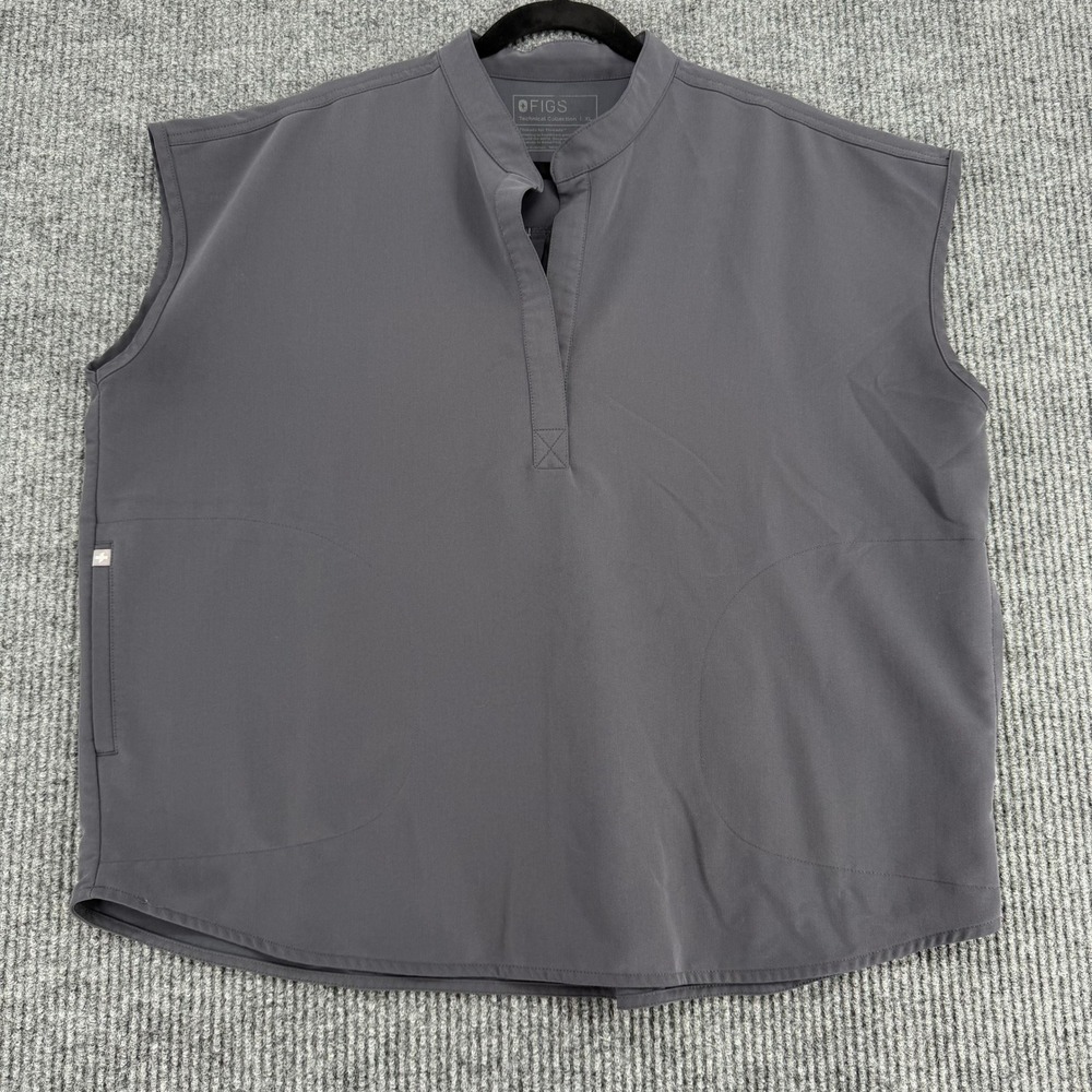 FIGS Technical Collection Rafaela scrub top oversized XL Charcoal gray WXXSW1003
